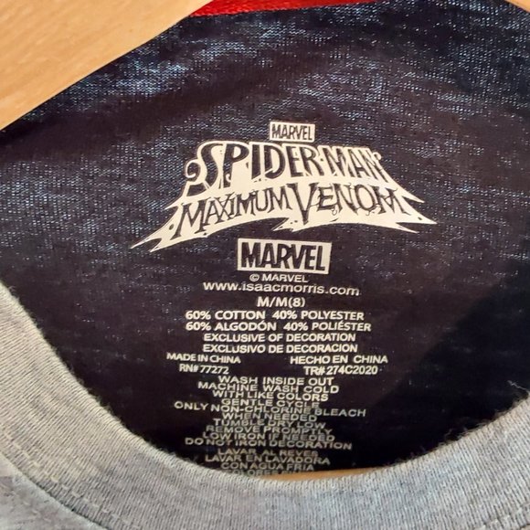 Marvel Spiderman Maximum Venon Graphic Tee Short Sleeve Boy's Size 8 - Picture 3 of 4